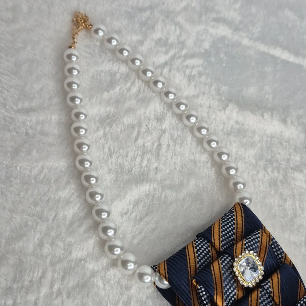 Handcrafted Luxury Fashion Necktie Necklace 📿 (Blue Light Special)